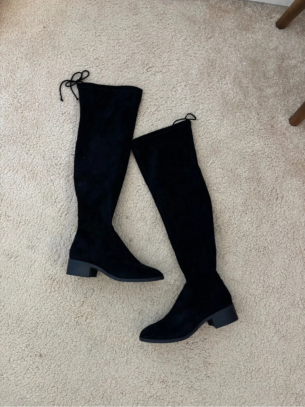 H&M Black Suede Over-the-Knee Boots